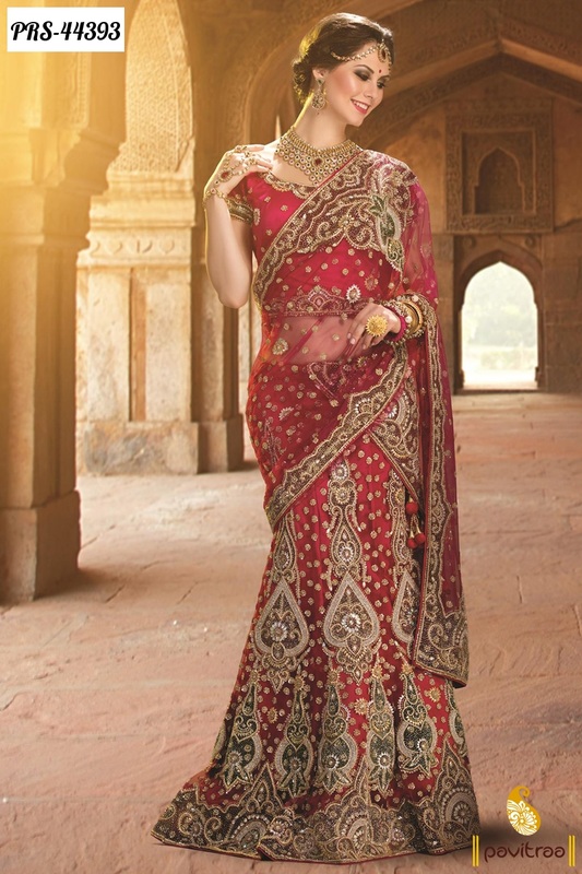 Bridal wear red net designer lehenga choli  collection online shopping